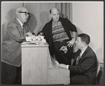 Cecil Kellaway, William Chapman and music director Abba Bogin in rehearsal for the stage production Greenwillow