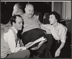 George Roy Hill [left] and unidentified others in rehearsal for the stage production Greenwillow