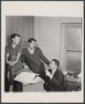 Ellen McCown, Anthony Perkins and music director Abba Bogin in rehearsal for the stage production Greenwillow