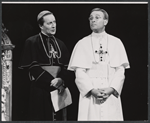 Alec McCowen [right] and unidentified in the stage production Hadrian VII