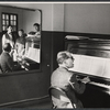 Grover Dale, Tommy Steele, Will MacKenzie, and unidentified pianist in rehearsal for the stage production Half a Sixpence