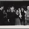 Tommy Steele (center), James Grout (far right), and company in the stage production Half a Sixpence
