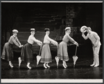 Tommy Steele (far right) and company in the stage production Half a Sixpence