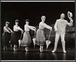 Tony Tanner (far right) and company in the stage production Half a Sixpence