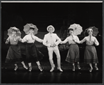 Tony Tanner i(center) and company n the stage production Half a Sixpence