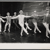 Dick Kallman (center) and company in the stage production Half a Sixpence
