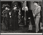 Dick Kallman [center] and unidentified others in rehearsal for the stage production Half a Sixpence