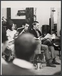 Leslie Uggams, Robert Hooks, and unidentified man in rehearsal for the stage production Hallelujah, Baby!