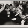 Unidentified actor, Barbara Sharma, and Allen Case in rehearsal for the stage production Hallelujah, Baby!