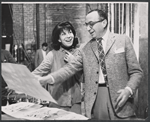 Betty Comden and Burt Shevelove in rehearsal for the stage production Hallelujah, Baby!