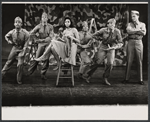 In front: Winston DeWitt Hemsley, Leslie Uggams, Alan Weeks, and Robert Hooks; Behind Kenneth Scott and unidentified actor in the stage production Hallelujah, Baby!