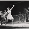 Robert Hooks (sitting on stool), Leslie Uggams, and company in the stage production Hallelujah, Baby!