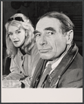 Jennifer West and Gary Merrill in rehearsal for the stage production The Hemingway Hero