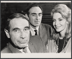 Gary Merrill, Norman Rose and Jennifer West in rehearsal for the stage production The Hemingway Hero