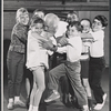 Valerie Lee, Laurence Naismith, and unidentified child performers in rehearsal for the stage production Here's Love