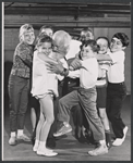 Valerie Lee, Laurence Naismith, and unidentified child performers in rehearsal for the stage production Here's Love