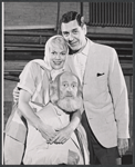 Janis Paige, Craig Stevens, and Laurence Naismith in rehearsal for the stage production Here's Love