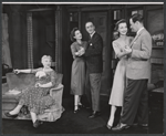 Isobel Elsom, Geraldine Fitzgerald, Basil Rathbone, Dolores Dorn-Heft, and Walter Brooke in the stage production Hide and Seek