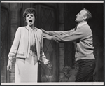 Louise Troy and Edward Woodward in the stage production High Spirits