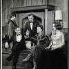 Clockwise from upper left: Louise Troy, Edward Woodward, Margaret Hall, Beatrice Lillie, and Lawrence Keith in the stage production High Spirits