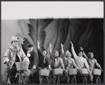 Beatrice Lillie (far left) and company in the stage production High Spirits