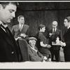 Terence Rigby, Michael Craig, Paul Rogers, Lynn Farleigh, John Normington, and Michael Jayston in the stage production The Homecoming