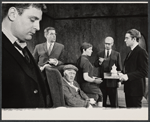 Terence Rigby, Michael Craig, Paul Rogers, Lynn Farleigh, John Normington, and Michael Jayston in the stage production The Homecoming