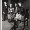 Clockwise from center: Eric Berry, Tony Tanner, Danny Sewell, Norman Barrs, Lawrence Keith, and Janice Rule in the Off-Broadway stage production The Homecoming