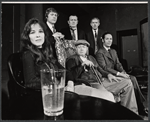 Clockwise from left: Janice Rule, Tony Tanner, Danny Sewell, Norman Barrs, Lawrence Keith, and Eric Berry in the Off-Broadway stage production The Homecoming