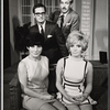 Valerie French, Ann Bell, Francis Matthews, and Roddy Maude-Roxby in the stage production Help Stamp Out Marriage!