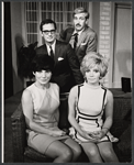 Valerie French, Ann Bell, Francis Matthews, and Roddy Maude-Roxby in the stage production Help Stamp Out Marriage!