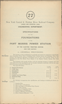 Specifications for power stations. Equipments, apparatus, plans, etc.