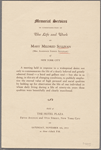 Program for memorial services in commemoration of the life and work of Mary Mildred Sullivan (Mrs. Algernon Sydney Sullivan)