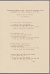 Program for memorial services in commemoration of the life and work of Mary Mildred Sullivan (Mrs. Algernon Sydney Sullivan)