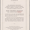 Program for meeeting held in memory of Mary Mildred Sullivan (Mrs. Algernon Sydney Sullivan)