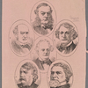Montage of six portraits, including one of Charles Sumner (no. 3)