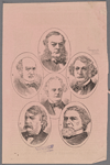 Montage of six portraits, including one of Charles Sumner (no. 3)