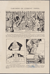 Cartoons on current topics. In barracks at the Hague...  The battleship Accordion...  "Come down!"... Baroness von Suttner (carrying an invitation to the Peace Conference invites Mars to come down from his pedestal.--From Lustige Blätter (Berlin)