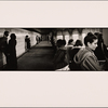 Waiting Against the Wall, 59th St: Profile of  Wistful Looking Woman in Striped Coat