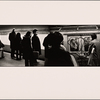 Five People Waiting on Platform, Lexington Ave: Four People Crowded in Windows of Car Door