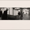 Old Man Leans Forward, Another Passes By on Platform: 4 Figures Walking in Subway Passageways