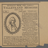 Extracts from the famous Talleyrand memoirs begin in the January "century."