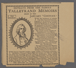 Extracts from the famous Talleyrand memoirs begin in the January "century."