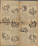 [Page 18, clockwise from upper left:] "'Away with him,' cries the world." "A theory at war with the whole system of religion." "This poor woman cried, 'I do believe.'" "They have crossed the Sahara of doubt." The doctor quotes from the Good Book. "Every man has a guardian angel and a devil. "I am positive of its miraculous nature." "Clergymen are everybody's servant." [Center from left:] "A mountain of condemnation on the woman." He discusses the faith cure. "A right to do as they please in such matters." 