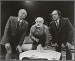Conrad Bain, George C. Scott, and George DiCenzo in the stage production On Borrowed Time