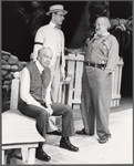Conrad Bain (left), unidentified actor, and George C. Scott (right) in the stage production On Borrowed Time