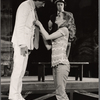 Jim Dale, Connie Forslund, and Gavin Reed in the stage production Scapino