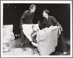 Jonathan Hogan, Christopher Benjamin, and Spike McClure in the stage production Taking Steps

