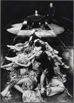 Irene Papas and Philip Bosco (in the background) in the stage production The Bacchae