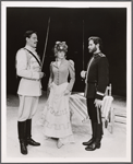 Raul Julia, Glenne Headly, and Kevin Kline in the stage production Arms and the Man